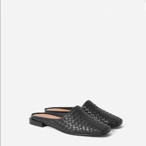 Woven Leather Mule Slides
